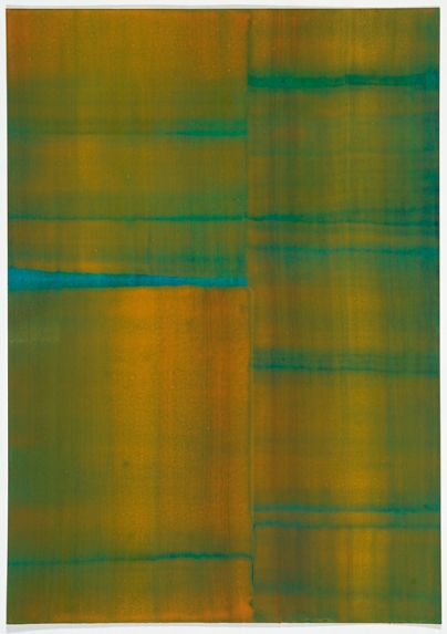 Summer-Papers 2006, No. 7 (Green Intervals), Acryl auf Papier, ca. 29,5 x 20,8 cm