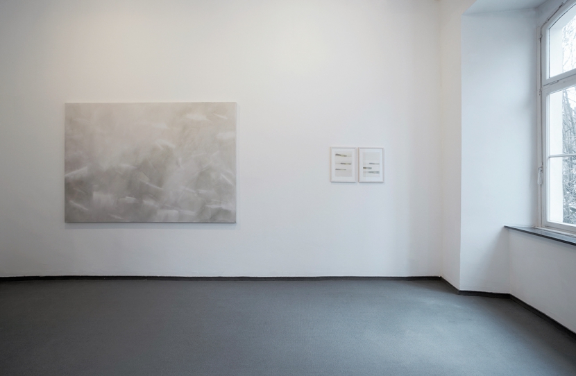 Lichtstille (grau, \"greentouch\"), 2012. Acryl/LW, 145 x 220 cm