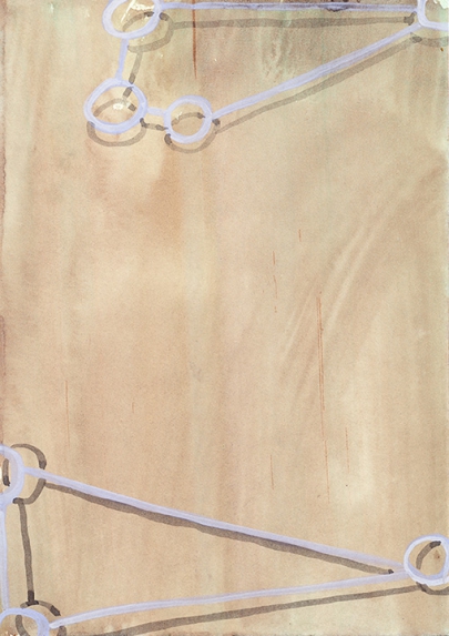 Summer-Papers 2008/ Drawings/ Firmaments, No. 64, Beize-Mischtechnik auf Papier, 29,5 x 21 cm