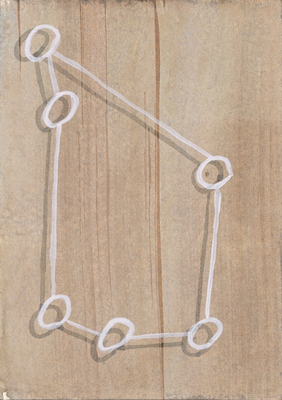 Summer-Papers 2008/ Drawings/ Firmaments, 17.7., No. 66, Beize-Mischtechnik auf Papier, 29,5 x 21 cm
