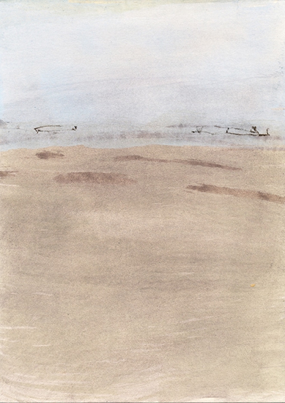 Spring-Papers 2013/ Drawings. “Nebel-Haiku II., Mischtechnik auf Papier, 29,5 x 21 cm
