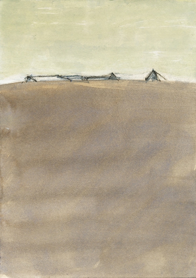 Spring-Papers 2013/ Drawings/ Haikus, 26.4., No. 1, Mischtechnik auf Papier, 29,5 x 21 cm