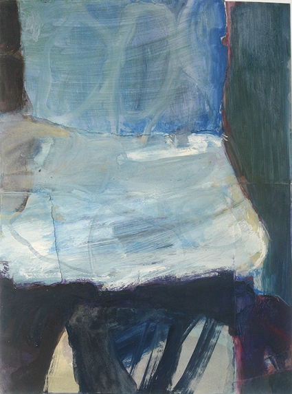 WV 9832 (Blue View III), 1998, Öl auf Papier, 39,9 x 29,5 cm