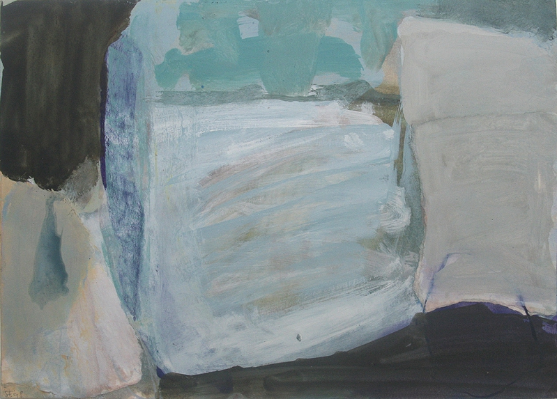 WV 9816 (Chalky Blue), 1998, Mischtechnik, 29,7 x 42 cm