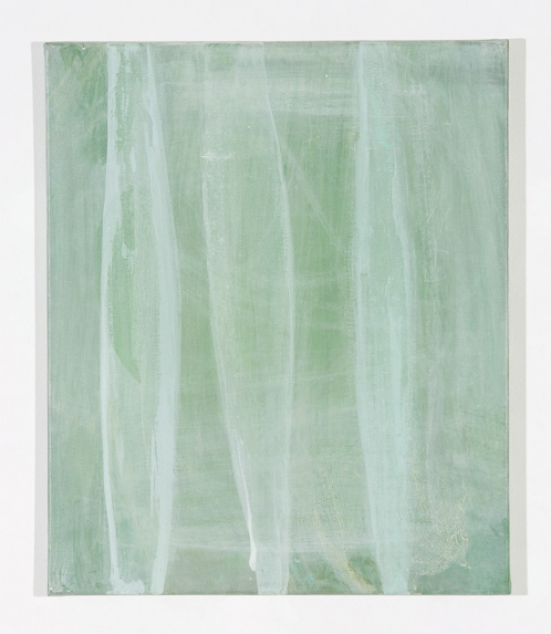 Vier mal Grün mal X/Grünschleier 1, 2001, Acryl/BW, 60 x 50 cm