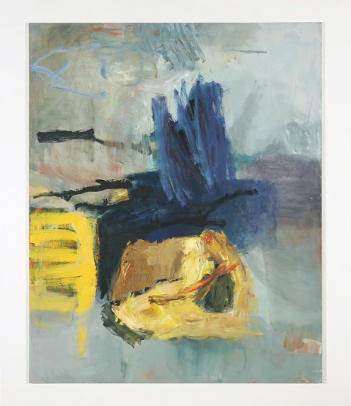 Ort (Blau-Gelb-Grau), 1998, Öl auf BW, 190 x 155 cm (Privatsammlung)