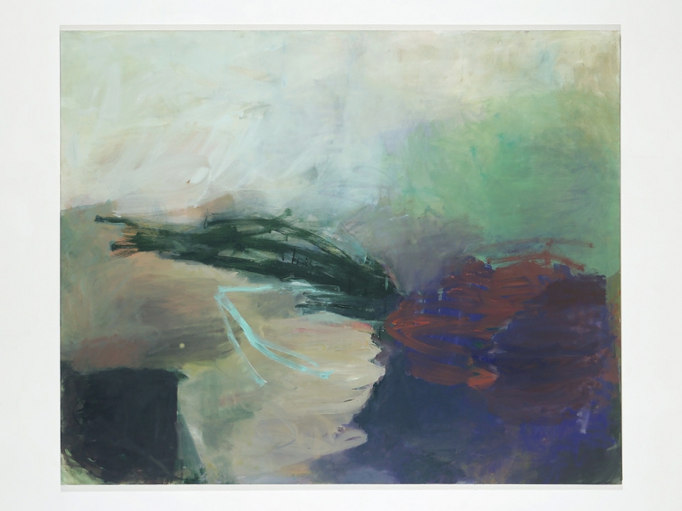 Türkise Spur, 1997, Öl auf Acryl auf BW, 150 x 185 cm