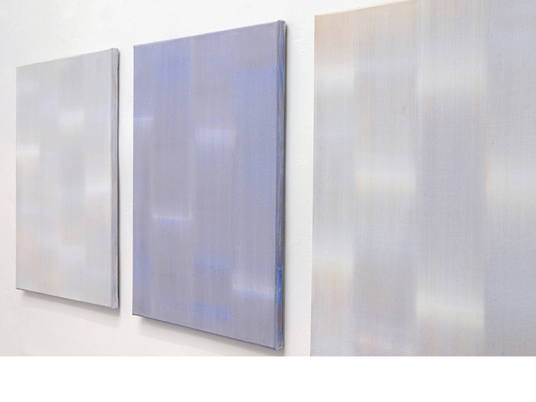 Lichtspuren Elemente, 2008, Acryl, Baumwolle, je 60 x 50 cm