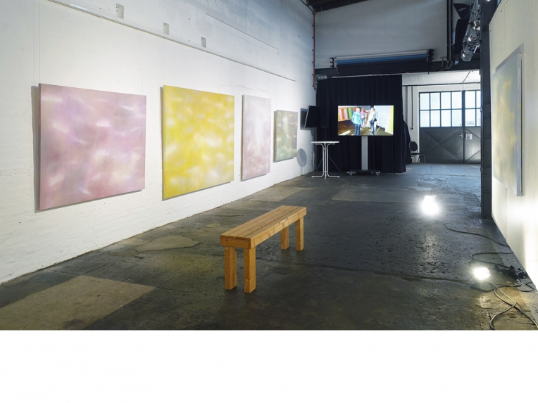 Lichtspuren-Bilder, diverse Jahre und Formate, Acryl/Nessel